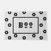 Paillasson Boo Amusement Halloween Hex Tile Design noir et bl (Devant)