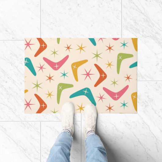 Paillasson Boomerang de style milieu de siècle avec explosion (Intérieur)