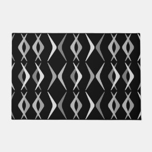 Paillasson Boomerangs du milieu du siècle noir gris