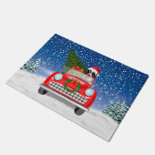 Paillasson Bordure Collie Chien Conduite Voiture En Neige Noë (Incliné)