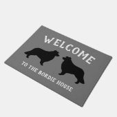 Paillasson Bordure Collie Chien race Silhouettes (Incliné)