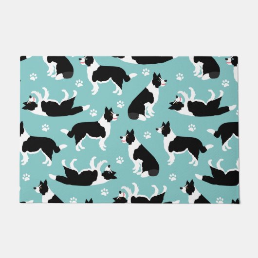 Paillasson Bordure Collie et Empreinte de patte (Devant)
