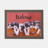 Paillasson Bordure Collie Puppies Dans La Peinture De Tiroir  (Devant)