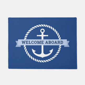 Paillasson Bordure de corde d'ancre marine bienvenue à bord