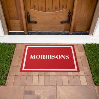 Bordure élégante de nom personnalisé rouge et blan
