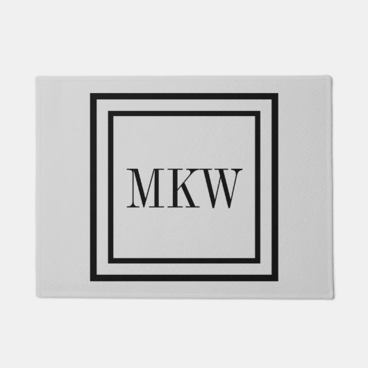 Paillasson Bordure noire simple 3 parties intégrales Monogram (Devant)
