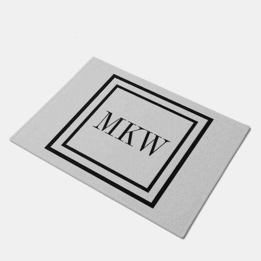 Paillasson Bordure noire simple 3 parties intégrales Monogram (Incliné)