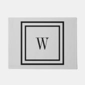 Paillasson Bordure noire simple et initiales ou monogramme (Devant)