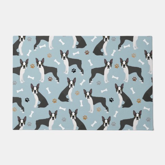Paillasson Boston Terrier Bones and Paws (Devant)