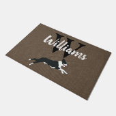 Paillasson Boston Terrier Chien race Monogramme Nom (Incliné)