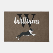 Paillasson Boston Terrier Chien race Monogramme Nom (Devant)
