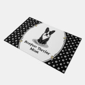 Paillasson Boston Terrier Mom (noir) - Chien mignon (Incliné)