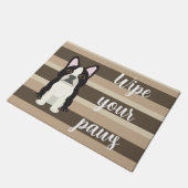 Paillasson Boston Terrier Wipe your paws Neutral striped (Incliné)
