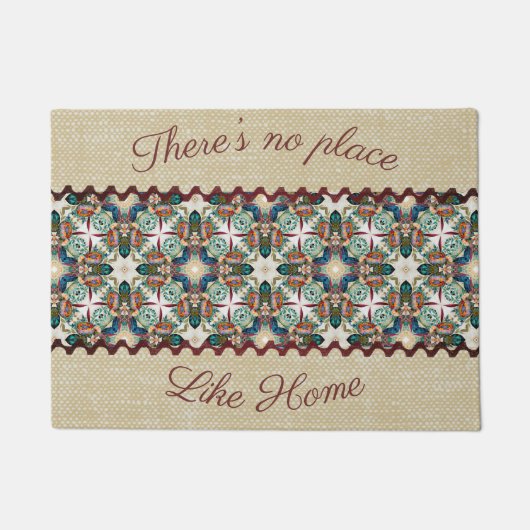 Paillasson Boucles et fleurs rustiques (Devant)