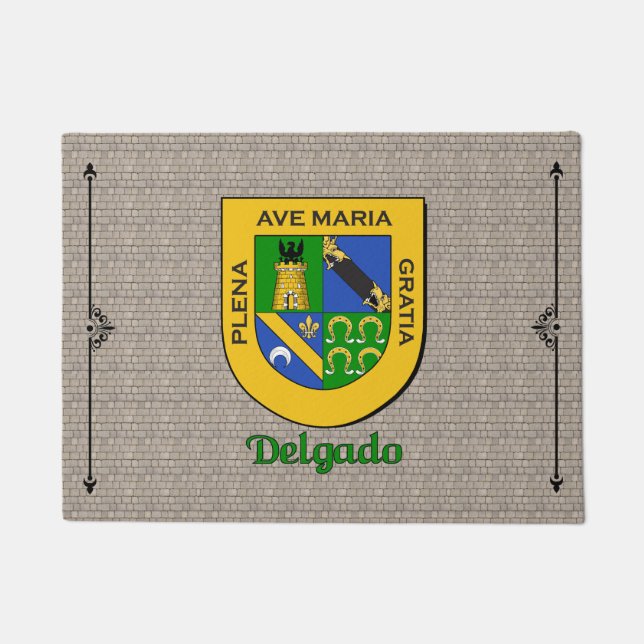 Paillasson Bouclier historique de Delgado sur cobblestone (Devant)