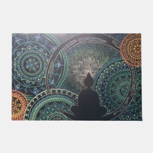 Paillasson Bouddha, Dot Art Mandala, Méditation (Devant)