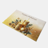 Paillasson Bougies d'or Porte de Noël (Incliné)
