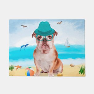 Paillasson Bouledogue anglais sur la plage