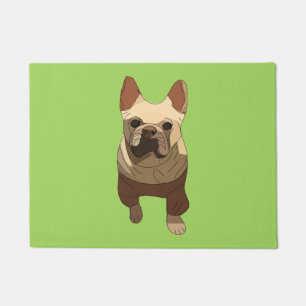 Paillasson Bouledogue Français, Vert Citron