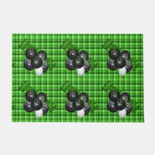 Paillasson Boules De Pelouse Noires Et Jack Tartan,