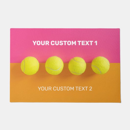 Paillasson Boules de tennis de texte personnalisées (Devant)