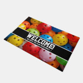 Paillasson Boulettes colorées, texte personnalisé (Incliné)