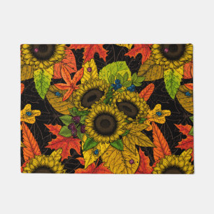 Paillasson Bouquet d'automne noir