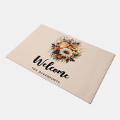 Paillasson Bouquet de fleurs gris-jaune orange (Incliné)