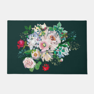 Paillasson Bouquet floral Turquoise
