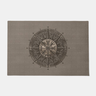 Paillasson Boussole de Vegvisir - de Viking - cuir et or