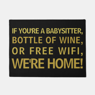 Paillasson Bouteille de babysitter de vin Wifi libre nous