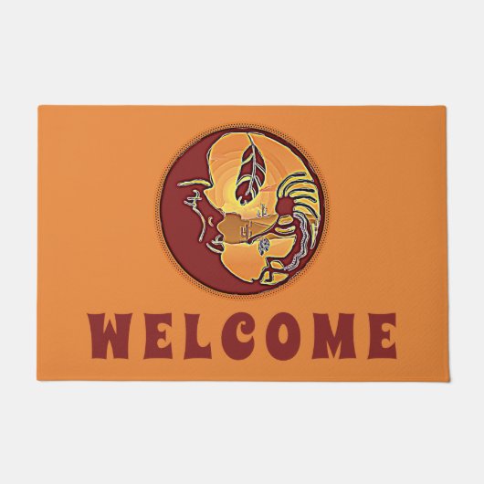 Paillasson Bouton paysage - Plume de lune Kokopelli 1 (Devant)