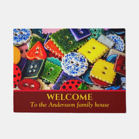Paillasson Boutons décoratifs colorés (Devant)