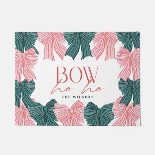Paillasson Bow Ho Ho Red & Green Bows Noël (Devant)