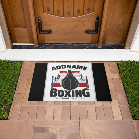 Paillasson Boxe Anneau AJOUTER NOM Boxer Gym Speed Sac (De plein air)