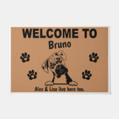 Paillasson Boxer Dog Welcome Home Funny Personalized Custom (Devant)