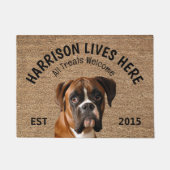 Paillasson Boxer Porte-Amoureux des chiens personnalisé (Devant)
