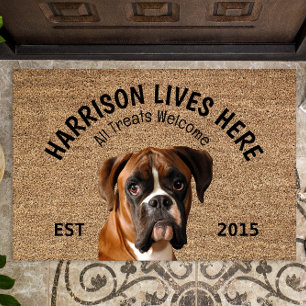 Paillasson Boxer Porte-Amoureux des chiens personnalisé