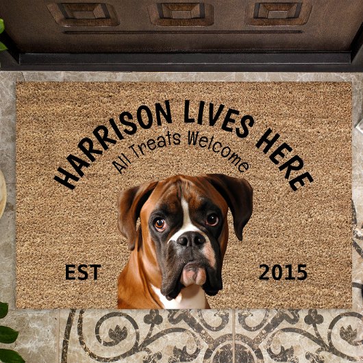 Paillasson Boxer Porte-Amoureux des chiens personnalisé