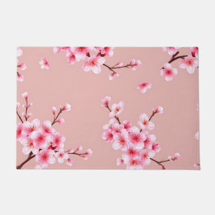 Paillasson Branches de fleurs de cerisier rose motif
