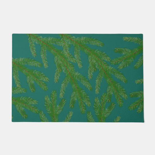 Paillasson Branches de sapin vert festives (Devant)