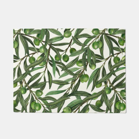 Paillasson Branches d'olive sur blanc (Devant)