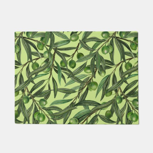 Paillasson Branches d'olive sur le vert miel (Devant)