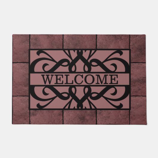 Paillasson Brick Agé Rouge Filigree Welcome Porte (Devant)