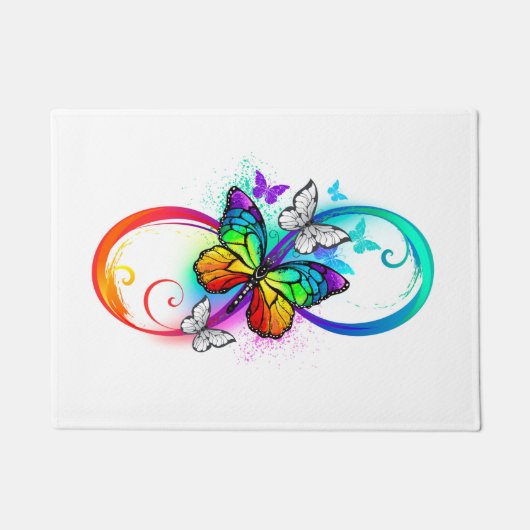 Paillasson Bright infinity with rainbow butterfly (Devant)