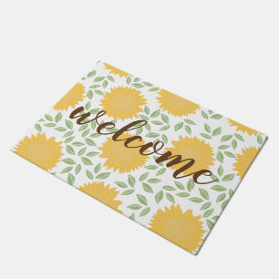 Paillasson Bright Rustic Country Sunflower Motif Bienvenue