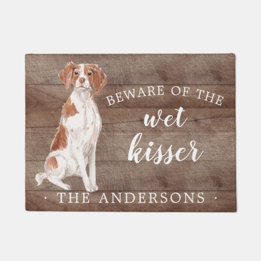 Paillasson Brittany Dog Porte Mat Personnalisé (Devant)