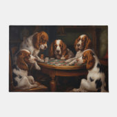 Paillasson Brittany Spaniel Dogs Jouer Poker Art (Devant)