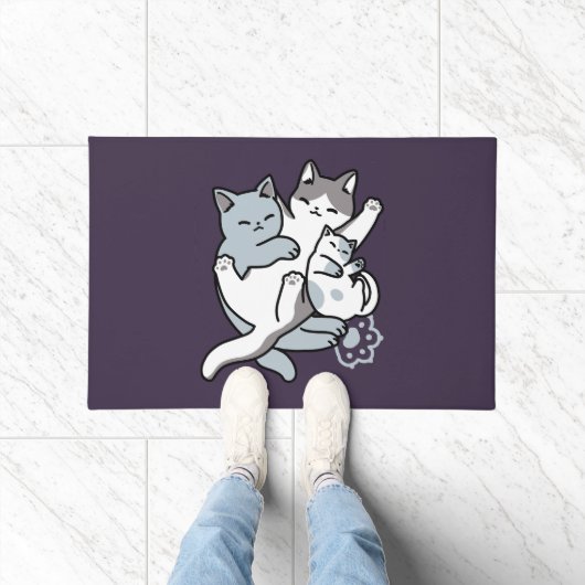 Paillasson Brosse à lait - Chats à couchage mignon (Intérieur)