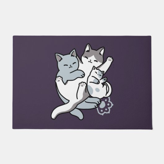 Paillasson Brosse à lait - Chats à couchage mignon (Devant)